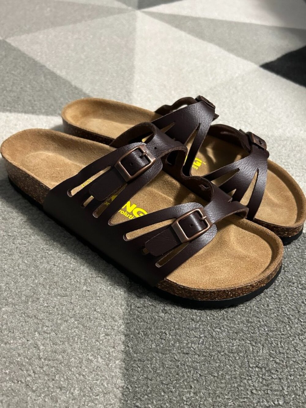 VIKING Whistler Cut-out Detail Brown Faux Leather Sandals Women's EU 39/US 8-8.5